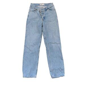 Abercrombie & Fitch The Dad High Rise Button Fly Light Wash Size 25/0